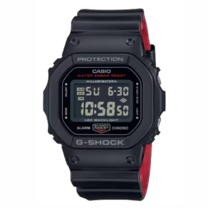 Casio G-Shock DW-5600UHR-1 Digital Black Red Resin Band Men Watch 